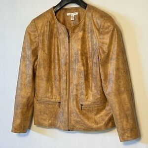 JM Collection Jacket Women's Size 10 Faux Snakeskin Print Full Zip.